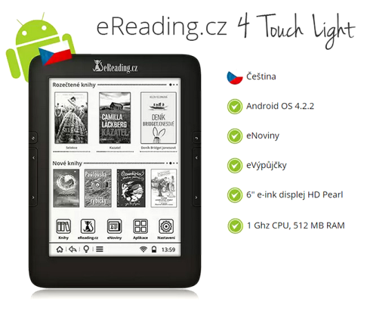 Recenze ebook čtečky eReading 4 Touch Light