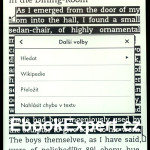 Obrazovka Kindle Paperwhite 2 s CZ menu
