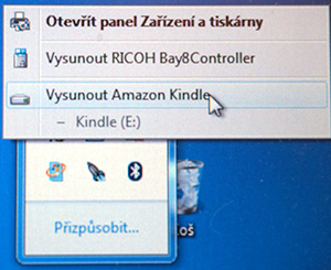 Odpojení čtečky Kindle z PC
