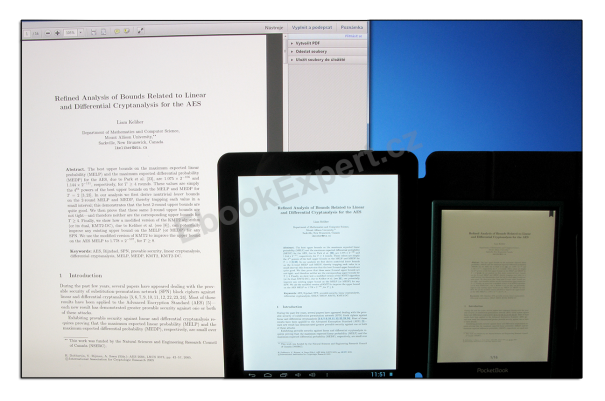 Srovnání - LCD monitor, tablet, 6" čtečka