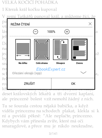 PocketBook Ultra - režimy PDF