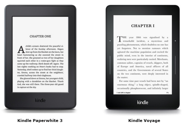 Kindle Paperwhite 3 a Kindle Voyage - stejné displeje s rozlišením úžasných 300ppi